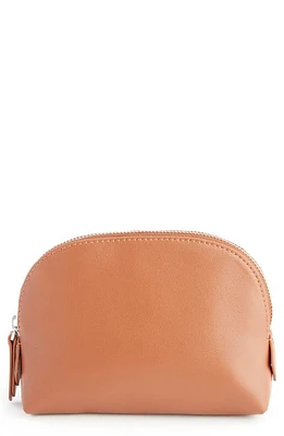 ROYCE New York Compact Cosmetics Bag in Tan at Nordstrom