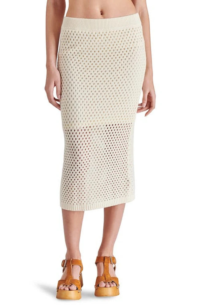 Steve Madden Rosalind Open Stitch Midi Sweater Skirt Natural at Nordstrom,