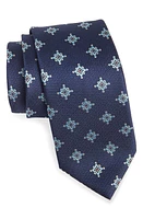 Canali Medallion Silk Tie in Navy at Nordstrom