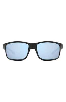 Oakley 61mm Polarized Rectangle Sunglasses in Matte Black/Prizm Deep Water at Nordstrom