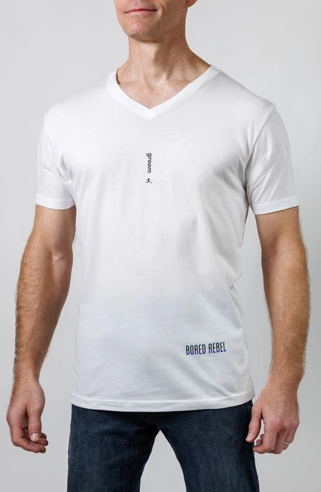 BORED REBEL Groom V-Neck Graphic Undershirt White at Nordstrom,