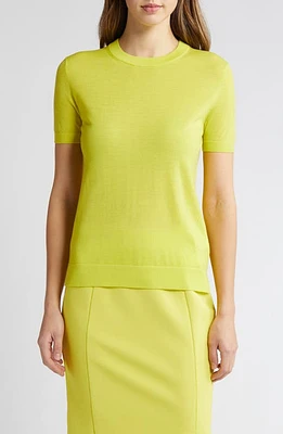 BOSS Falyssiasi Wool T-Shirt Sweater in Tennis Yellow at Nordstrom, Size X-Small