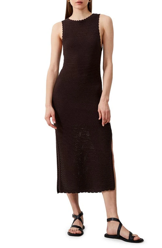 French Connection Momo Nellis Knit Midi Dress Chocolate at Nordstrom,