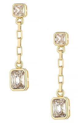 Ettika Rectangular Cubic Zirconia Chain Drop Earrings in Gold at Nordstrom