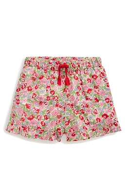 Mini Boden Kids' Print Frill Hem Shorts Bubblegum Peony Floral at Nordstrom,