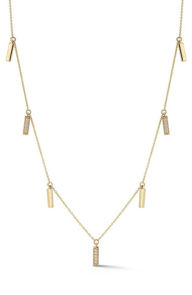 Dana Rebecca Designs Sylvie Rose Diamond Bar Charm Necklace in Yellow Gold at Nordstrom