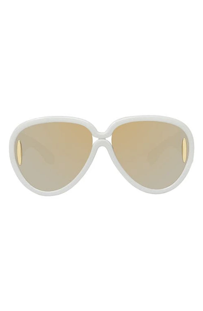 Loewe x Paula's Ibiza 65mm Oversize Pilot Sunglasses in White/Other /Smoke Mirror at Nordstrom