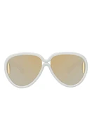 Loewe x Paula's Ibiza 65mm Oversize Pilot Sunglasses in White/Other /Smoke Mirror at Nordstrom