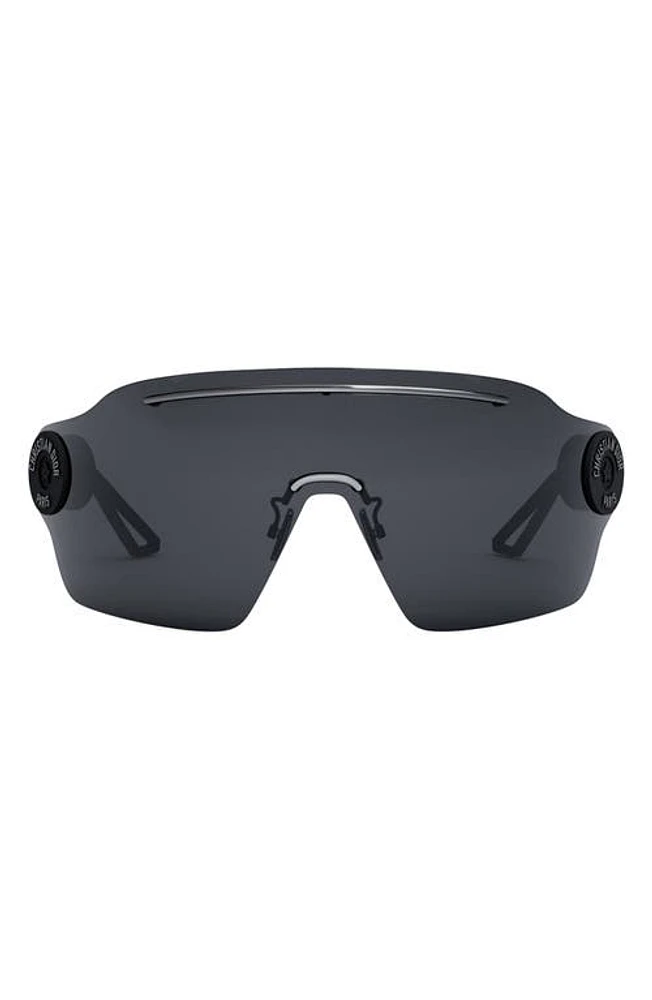 'DiorPacific M1U Mask Sunglasses in Matte Black /Smoke at Nordstrom