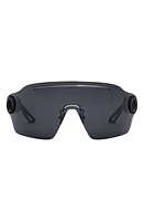 'DiorPacific M1U Mask Sunglasses in Matte Black /Smoke at Nordstrom