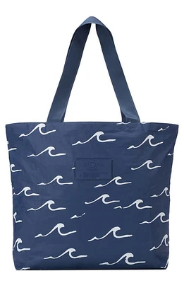 Aloha Collection Day Tripper Water Resistant Tyvek Tote in White On Navy at Nordstrom