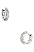 Nadri Perfect Cubic Zirconia Huggie Hoop Earrings in Rhodium at Nordstrom