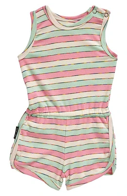 TINY TRIBE Stripe Romper Pink at Nordstrom,