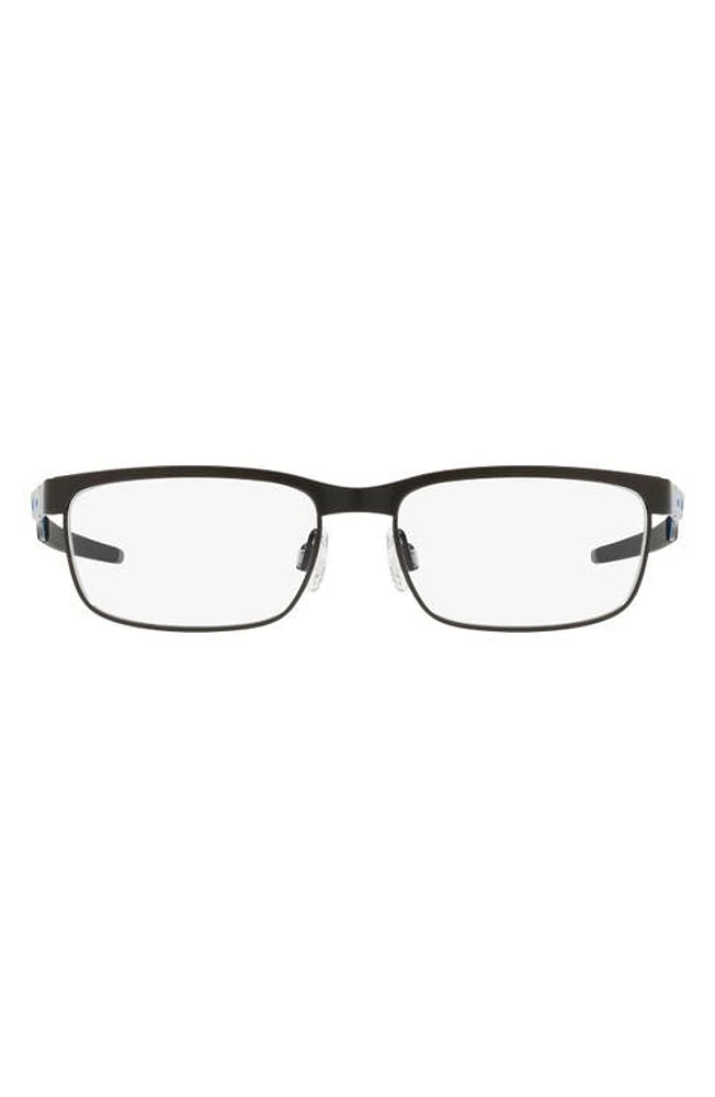 Oakley Kids' Steel Plate XS 48mm Rectangle Optical Glasses in Shiny Black at Nordstrom