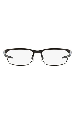 Oakley Kids' Steel Plate XS 48mm Rectangle Optical Glasses in Shiny Black at Nordstrom