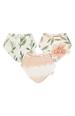 CRANE BABY 3-Pack Cotton Muslin Bandana Baby Bibs in Pink/Green Floral Multi at Nordstrom