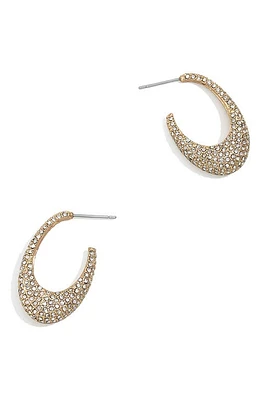 BaubleBar Pavé Long Hoop Earrings in Clear/gold at Nordstrom