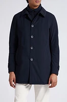 Herno Laminar Stretch Nylon Car Coat with Removable Bib Blue Navy at Nordstrom, Us