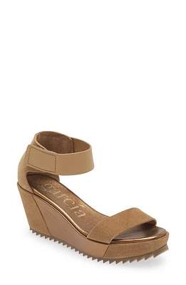 Pedro Garcia Fidelia Platform Wedge Sandal Camel Castoro-Brass Accent at Nordstrom,