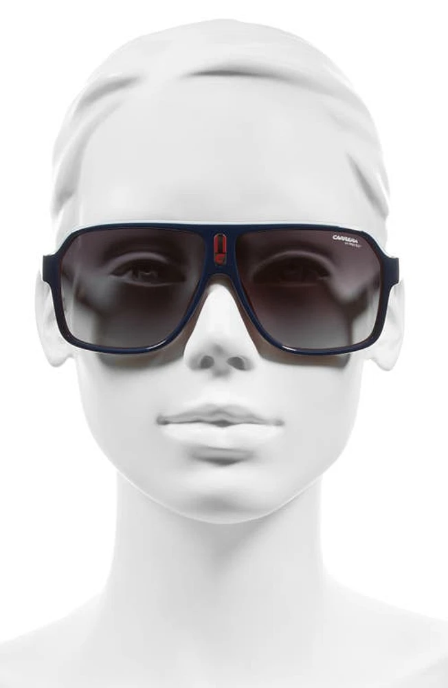 Carrera Eyewear 62mm Aviator Sunglasses in Blue Red at Nordstrom