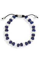 CLIFTON WILSON Men's Blue & White Stone Beaded Bracelet in Black at Nordstrom