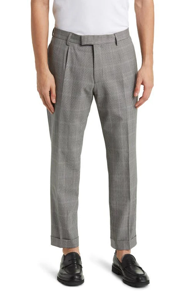 BOSS Peepe Cuffed Wool Blend Pants Silver at Nordstrom, X R