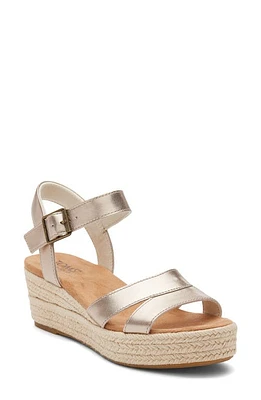 TOMS Audrey Ankle Strap Espadrille Platform Wedge Sandal Gold at Nordstrom,