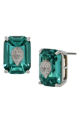 Kurt Geiger London Emerald Cut Crystal Stud Earrings in Green at Nordstrom