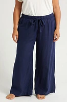 Nordstrom Vacation Linen Blend Pajama Pants Navy Peacoat at Nordstrom,