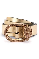 Kurt Geiger London Metallic Leather Belt Pale Gold/Shiny Brass at Nordstrom,