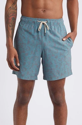 Fair Harbor The Bayberry Swim Trunks in Pewter Tidal Waves at Nordstrom, Size Xx-Large