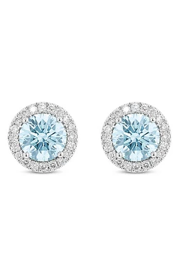 LIGHTBOX 2-Carat Lab Grown Diamond Halo Stud Earrings in White/14K White Gold at Nordstrom