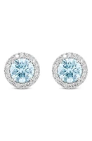 LIGHTBOX 2-Carat Lab Grown Diamond Halo Stud Earrings in White/14K White Gold at Nordstrom