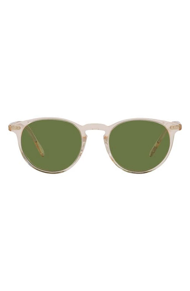 Oliver Peoples Riley 49mm Round Sunglasses in Light Beige at Nordstrom