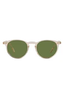 Oliver Peoples Riley 49mm Round Sunglasses in Light Beige at Nordstrom