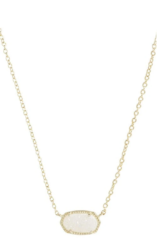 Kendra Scott Elisa Pendant Necklace in Iridescent Drusy/Gold at Nordstrom