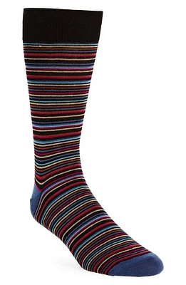 Nordstrom Stripe Dress Socks in Black at Nordstrom