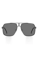 Carrera Eyewear 62mm Polarized Rectangular Sunglasses in Dark Ruth Black/Gray Polar at Nordstrom