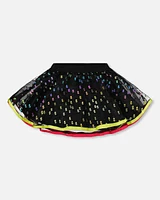 Deux Par Deux Girl's Printed Mesh Skirt Multicolor at Nordstrom