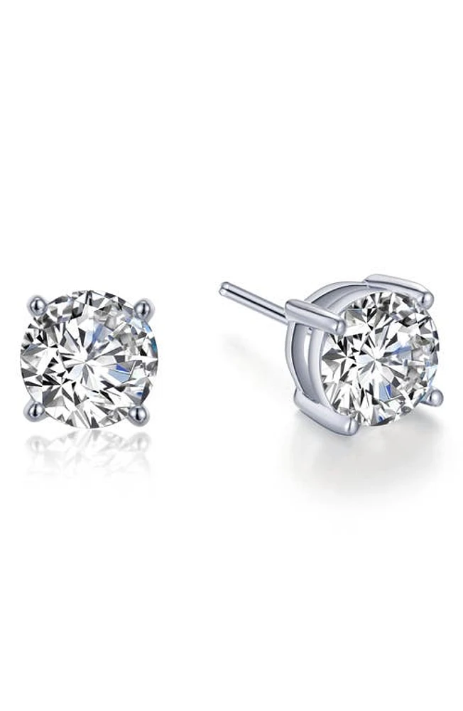 Lafonn Simulated Diamond Round Stud Earrings in White/Silver at Nordstrom