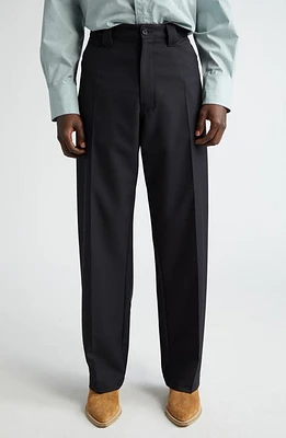 Lemaire Pleat Straight Leg Pants Marine Melange Mu066 at Nordstrom, Us