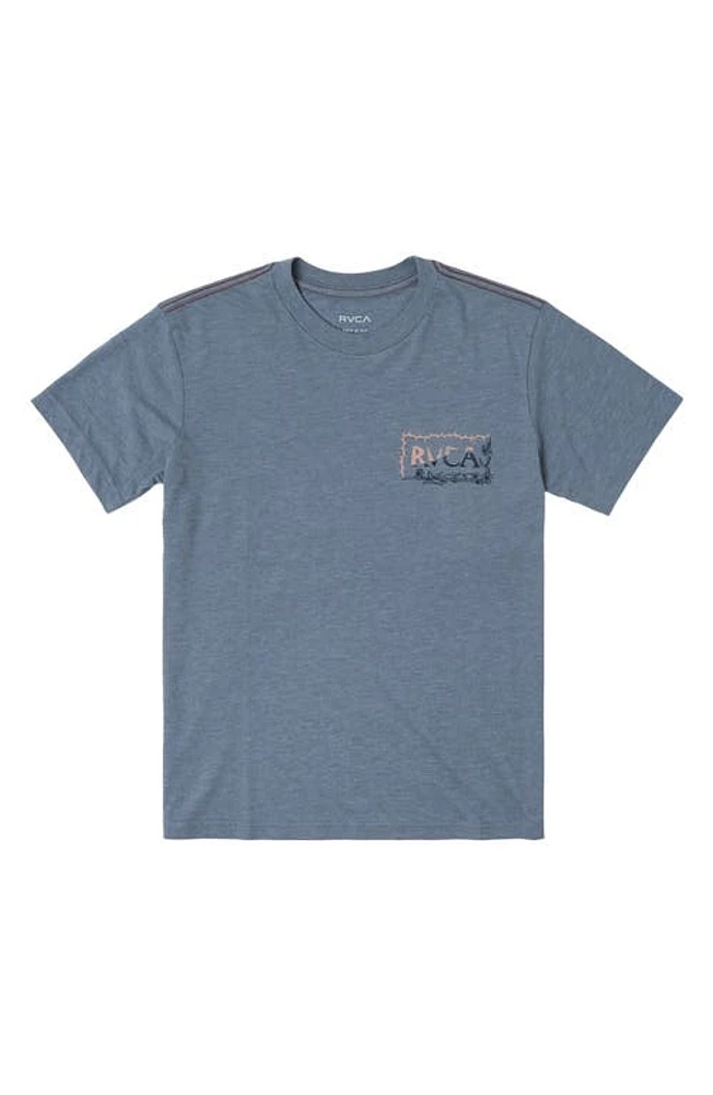 RVCA Kids' Sharp Split Logo Graphic T-Shirt Industrial Blue at