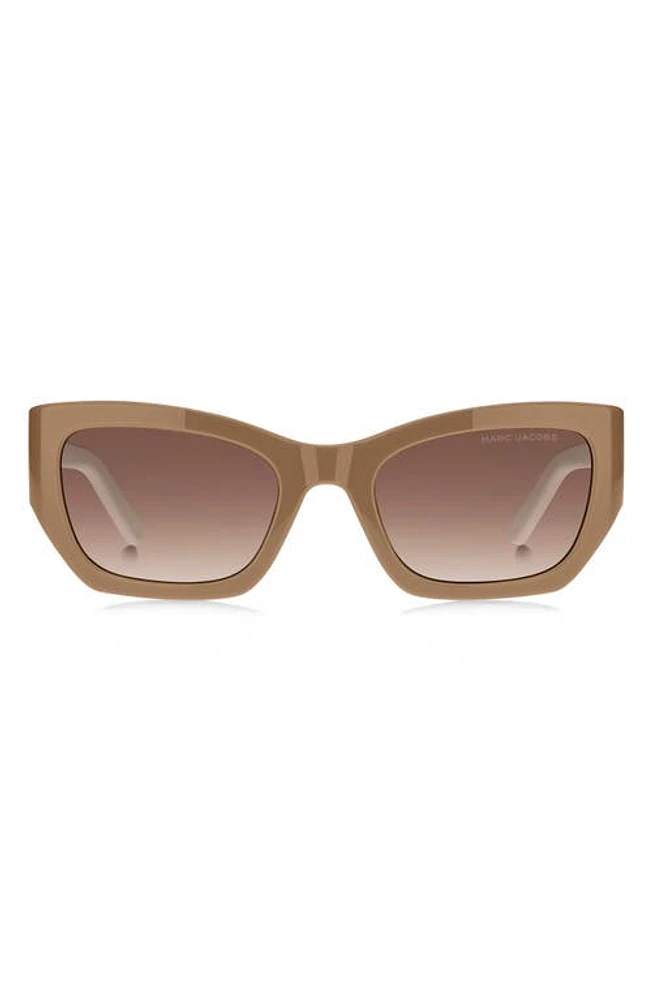 Marc Jacobs 53mm Cat Eye Sunglasses in Beige/Brown Gradient at Nordstrom