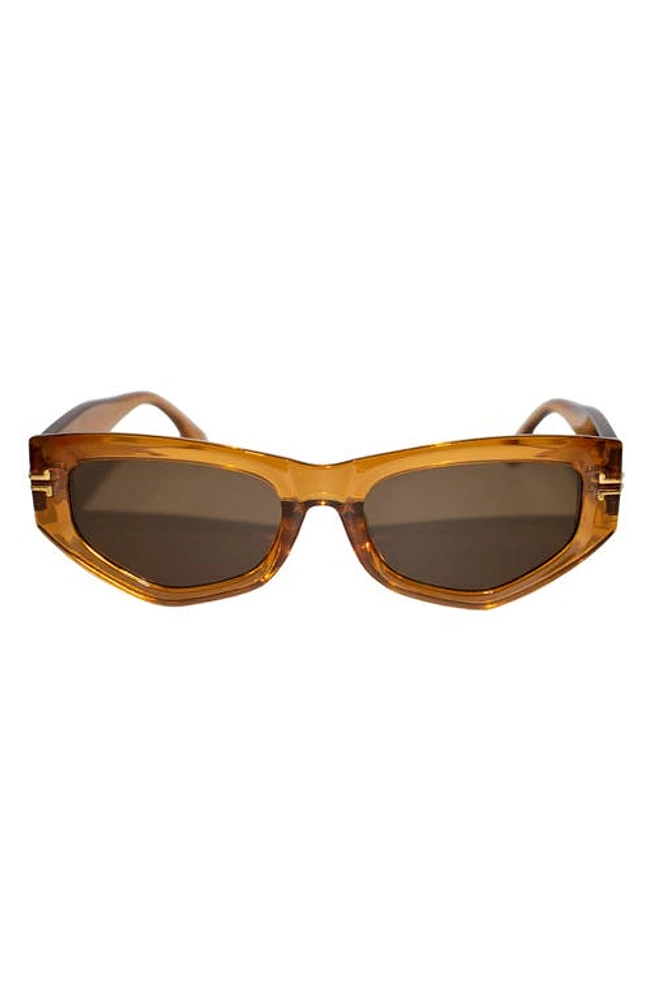 Fifth & Ninth Wren 52mm Polarized Geometric Sunglasses in Caramel/Brown at Nordstrom