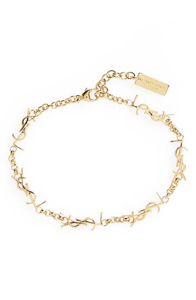 Saint Laurent YSL Chain Link Bracelet in Gold at Nordstrom, Size Small