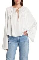 FRAME Gathered Neck Blouse Cream at Nordstrom,