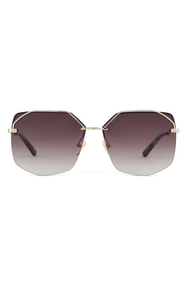 DIFF Bree 62mm Gradient Polarized Oversize Square Sunglasses in Gold/Brown Gradient at Nordstrom