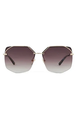 DIFF Bree 62mm Gradient Polarized Oversize Square Sunglasses in Gold/Brown Gradient at Nordstrom