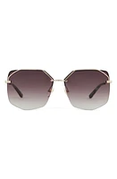 DIFF Bree 62mm Gradient Polarized Oversize Square Sunglasses in Gold/Brown Gradient at Nordstrom