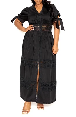 BUXOM COUTURE Eyelet Embroidered Puff Sleeve Maxi Dress at Nordstrom, X